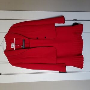 Studio I Red Set Long Sleeves Jacket with Ruffled Skirt 8